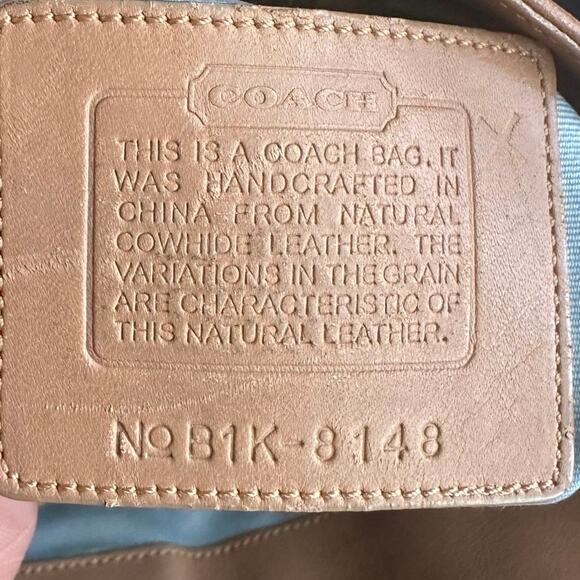 Vintage Coach Bag 8148 Cowhide Leather Shoulder Handbag Tan Brown Purse - Picture 7 of 10